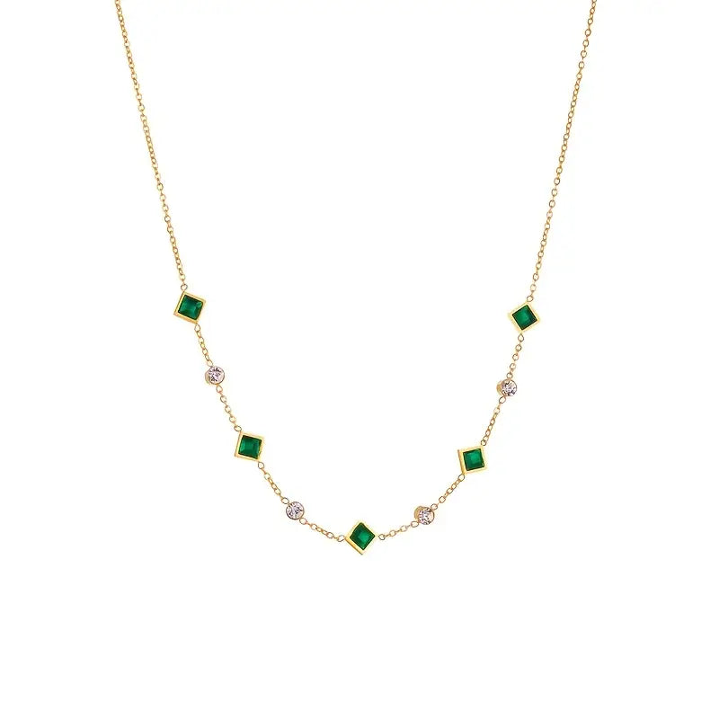Oro Esmeralda Geometric Station Collar