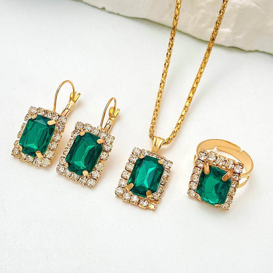 Sylvara Greenveil Set de Joyas | Blanco Oro