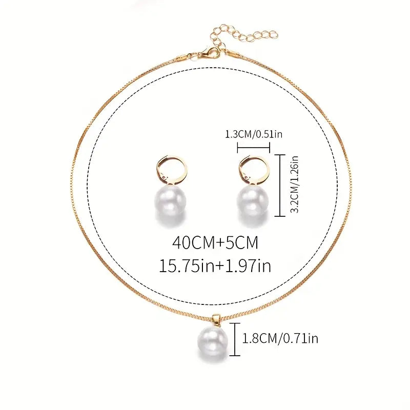 Elegant Graceful Collar de Perlas Set