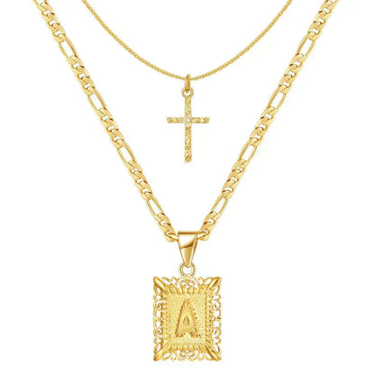 Cross Initial Set de Collares | Oro