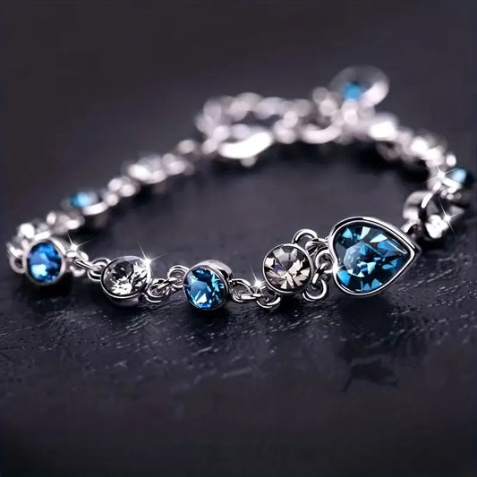 Ocean Corazón Glow Pulsera | Blanco Oro
