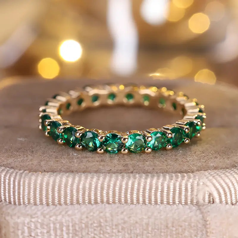 Oro Esmeralda Eternity Anillo