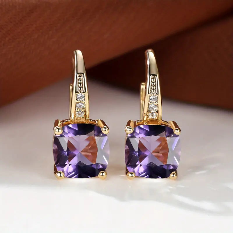 Mystic Zafiro Piedra Aretes de Aro | Oro