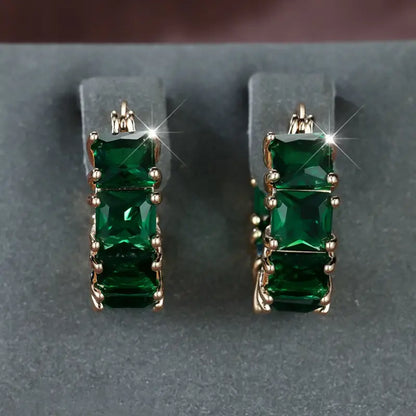 Oro Esmeralda Chunky Aretes de Aro