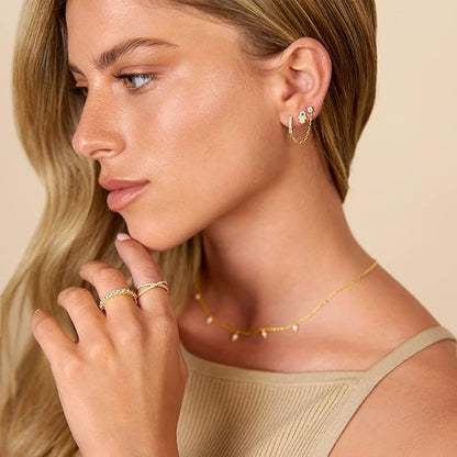 Adella Chain Aretes | Oro