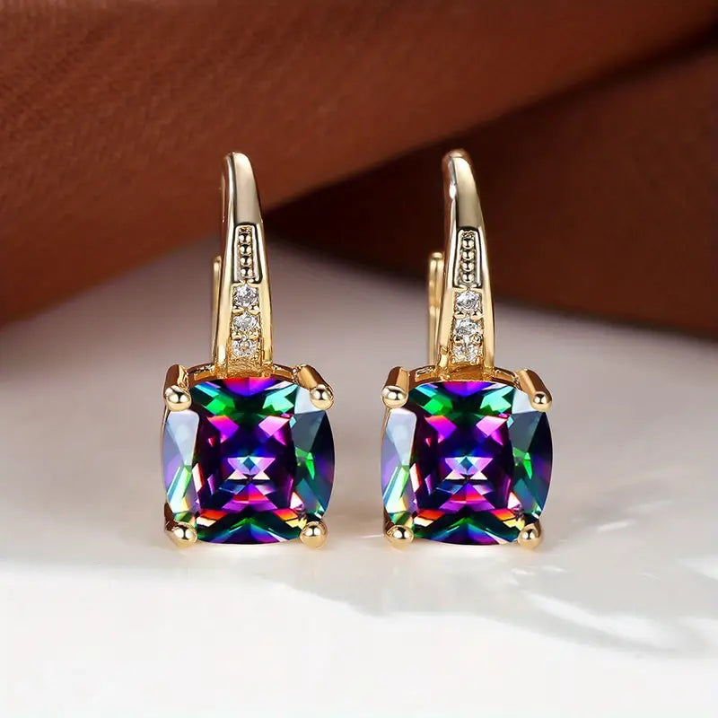 Mystic Piedra Aretes de Aro | Oro