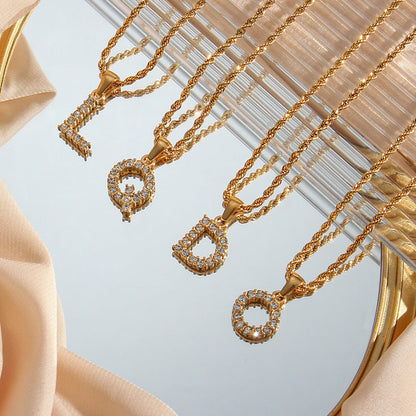 Maeve Letter Initial Diamante Collar