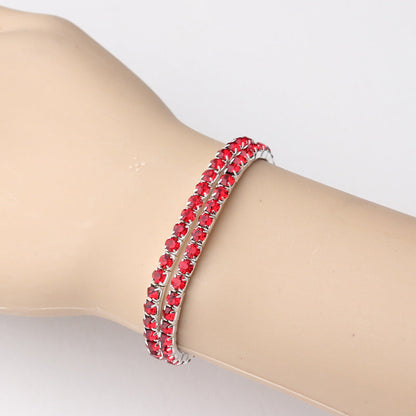 Plata Rubí Pulsera Tenis