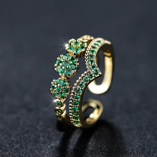 Oro Esmeralda Cluster Anillo