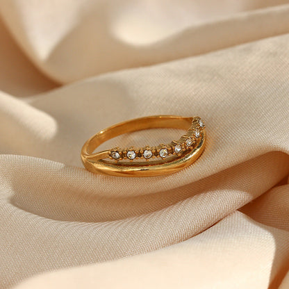 Adeline Diamante Simulant Oro Anillo