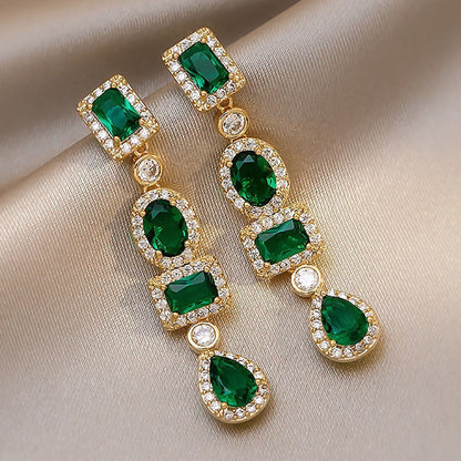 Oro Esmeralda Multi-Shape Aretes Colgantes