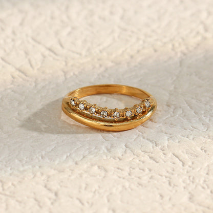 Adeline Diamante Simulant Oro Anillo