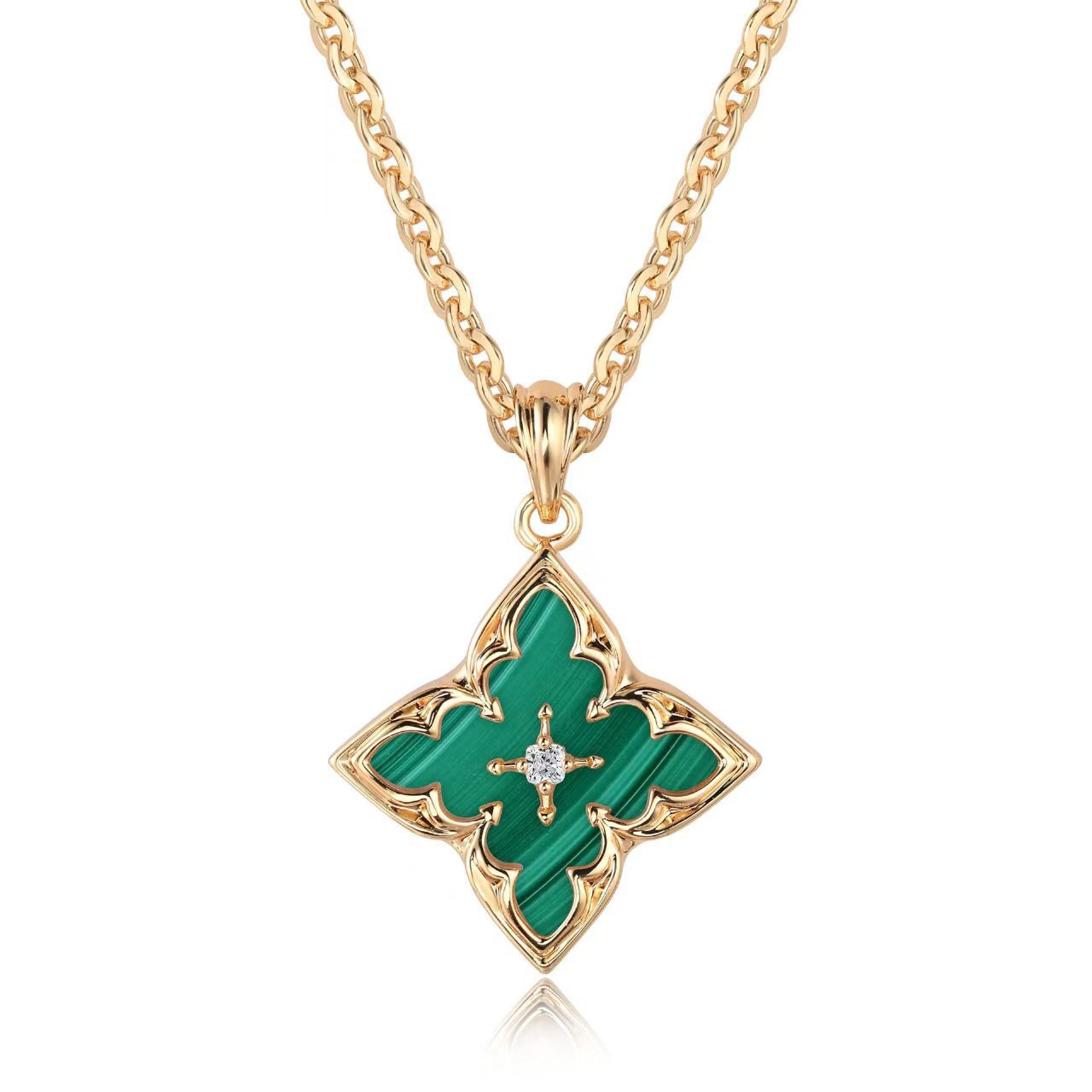 Blanco Clover Pendant Collar | Oro