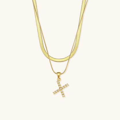 Fiona Layered Oro Initial Letter Collar