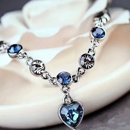 Ocean Corazón Glow Pulsera | Blanco Oro