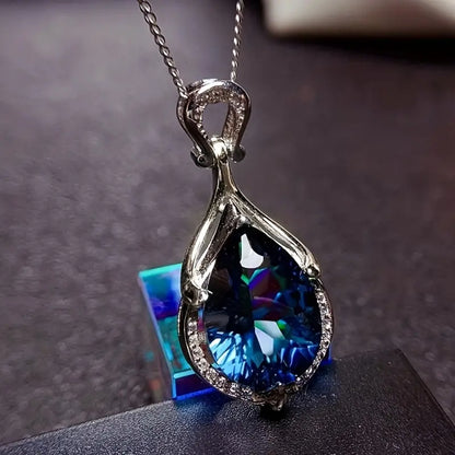 Plata Zafiro Teardrop Collar