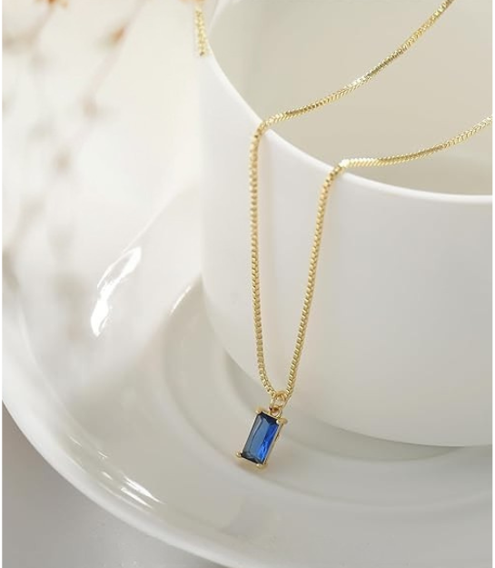 Minimalist Zafiro Pendant Collar | Blanco Oro