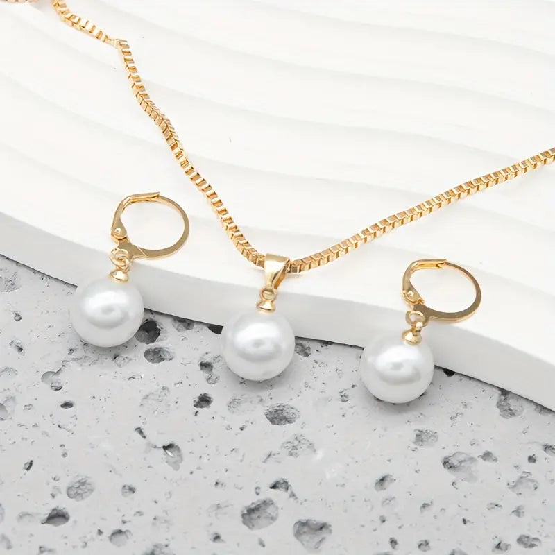 Elegant Graceful Collar de Perlas Set