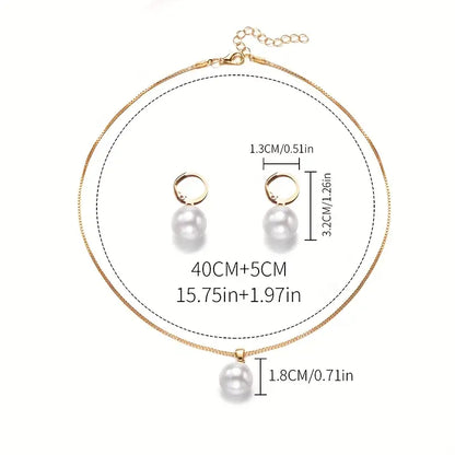 Elegant Graceful Collar de Perlas Set