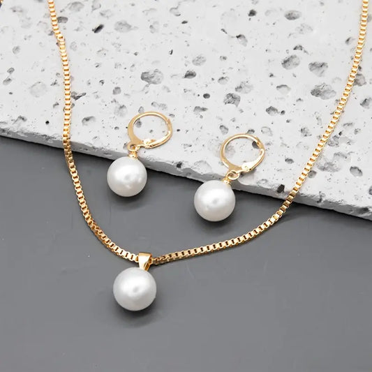 Golden Grace Set de Joyas con Perlas | Oro