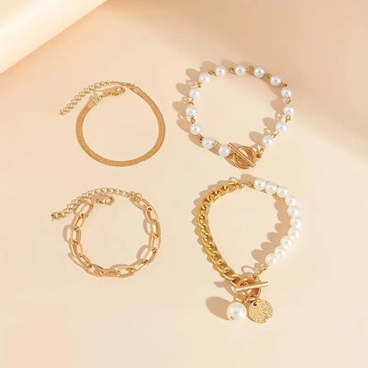 Premium Layered Pulsera de Perlas Set