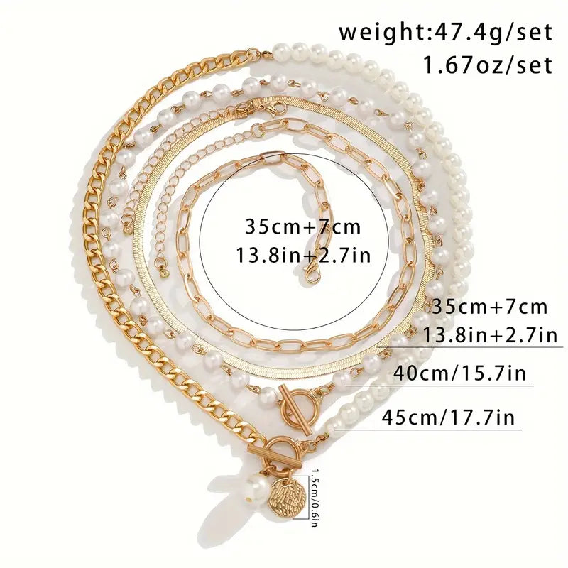 Modern Perla Layered Set de Collares