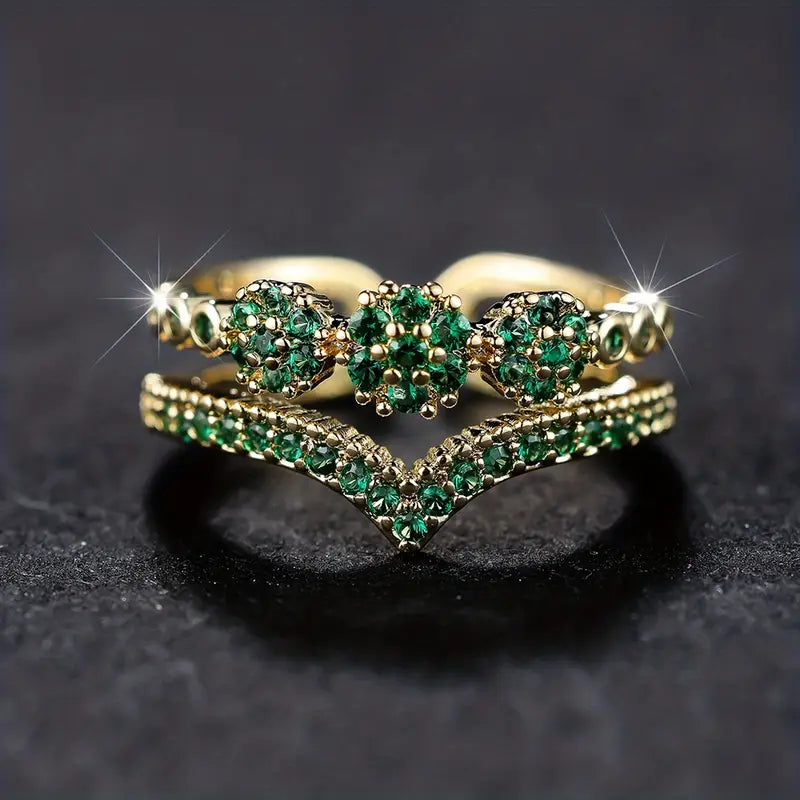 Oro Esmeralda Cluster Anillo