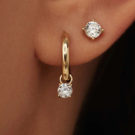 Larmes de Lune Piedra Aretes de Aro | Oro
