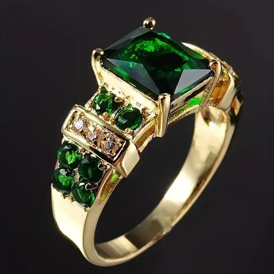 Oro Esmeralda Multi-Piedra Anillo
