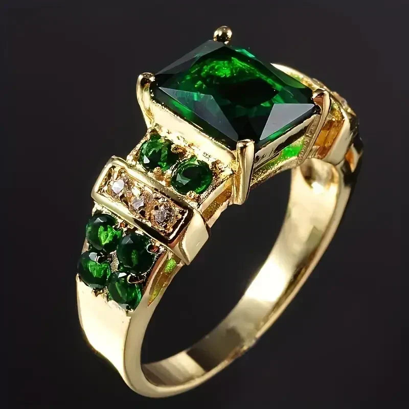 Exquisite Esmeralda Anillo | Oro