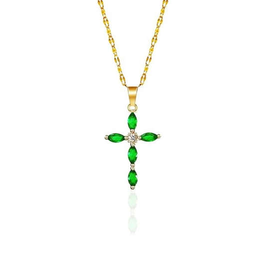 Esmeralda Cross Collar | Oro